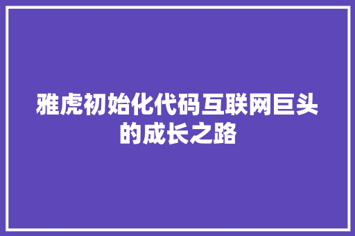 雅虎初始化代码互联网巨头的成长之路