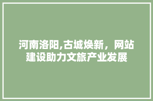 河南洛阳,古城焕新，网站建设助力文旅产业发展
