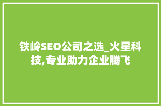 铁岭SEO公司之选_火星科技,专业助力企业腾飞