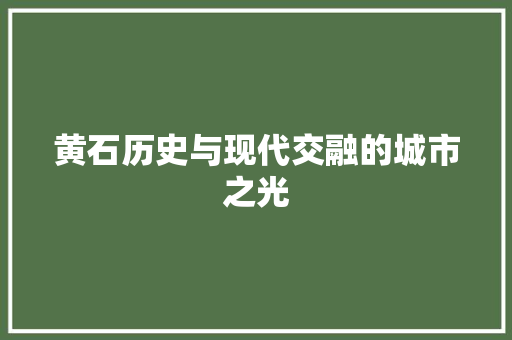 黄石历史与现代交融的城市之光